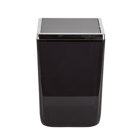 Набір для ванної Toskana Silver Black Transparent: Кошик для сміття та туалетна щітка