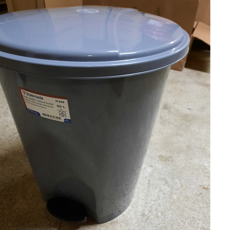 50-літровий кошик для сміття з педаллю для кухні та ванної - сірий