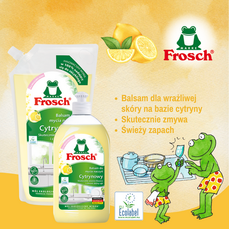 Frosch Лимонний Бальзам для Миття Посуду - 1000ml Пакет
